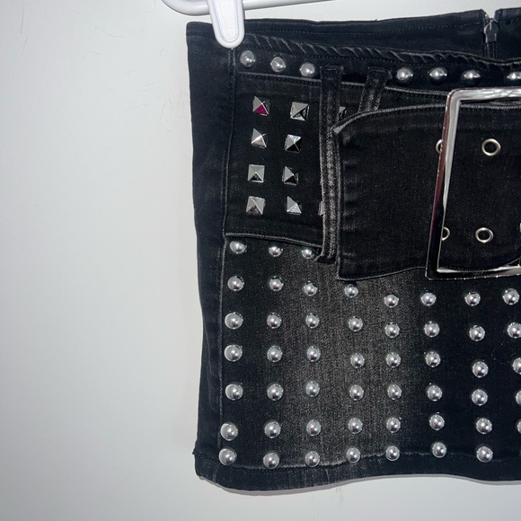 Current Mood Dream Closet Studded Denim Skort Black small - Picture 5 of 11